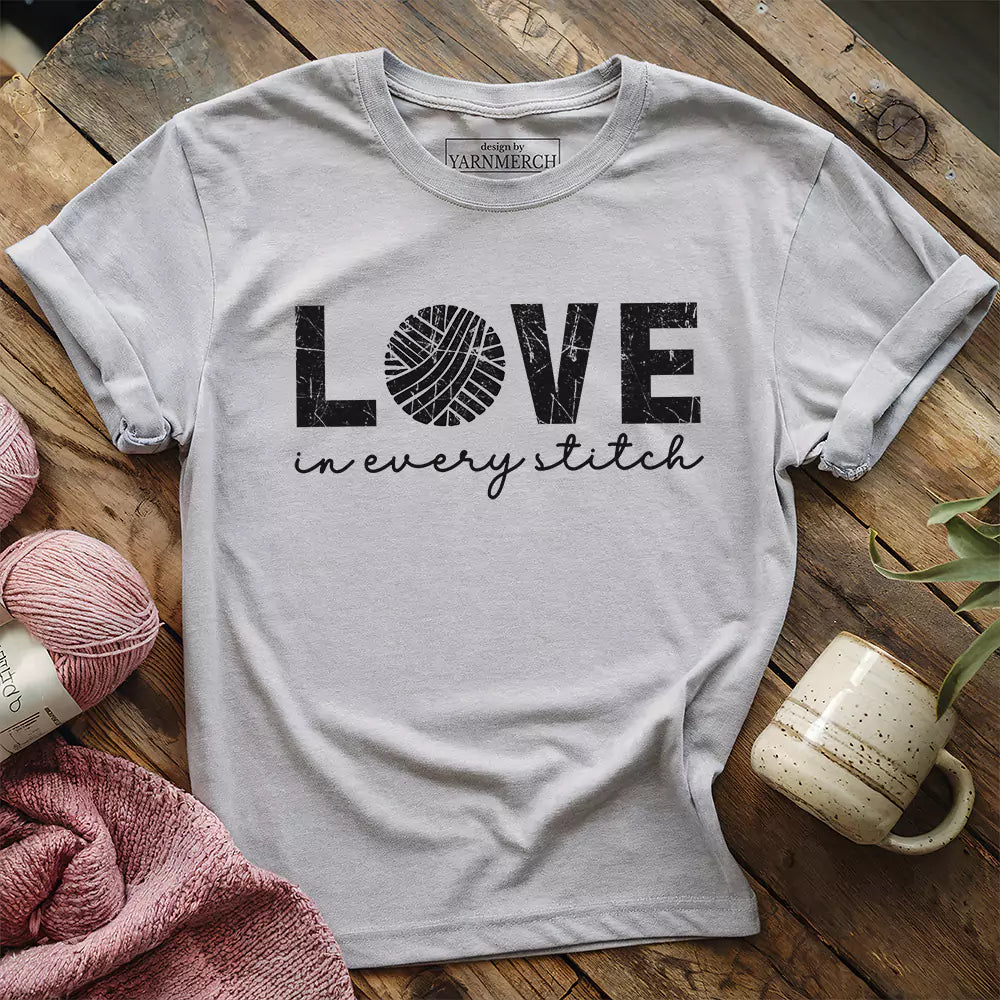love in every stitch t shirt athletic heather