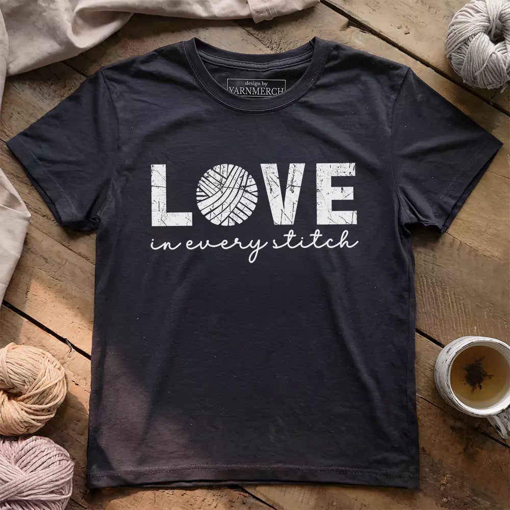 love in every stitch t shirt dark grey heather