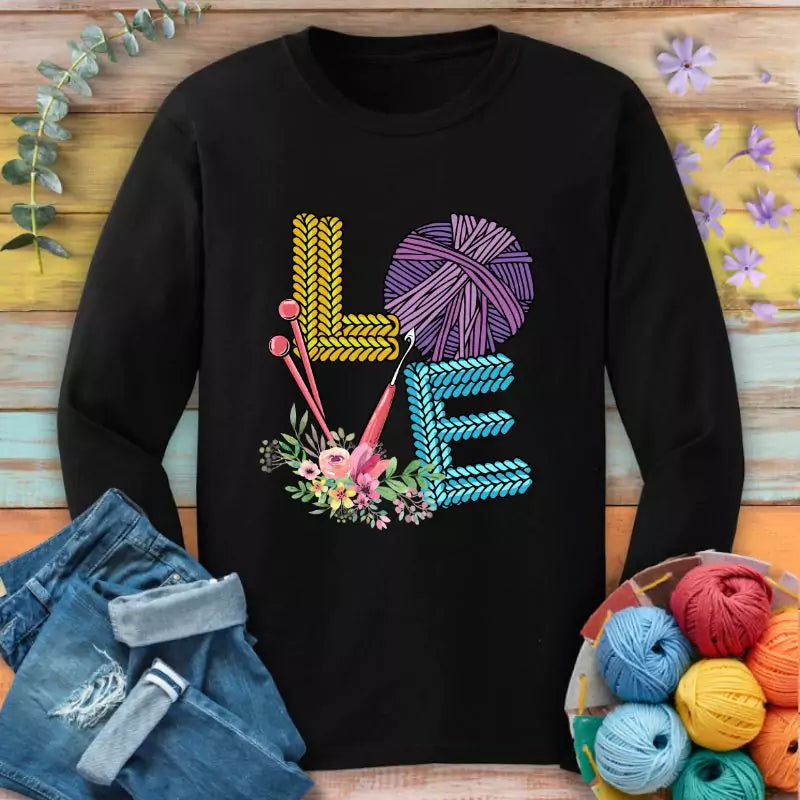love knitting long sleeve black