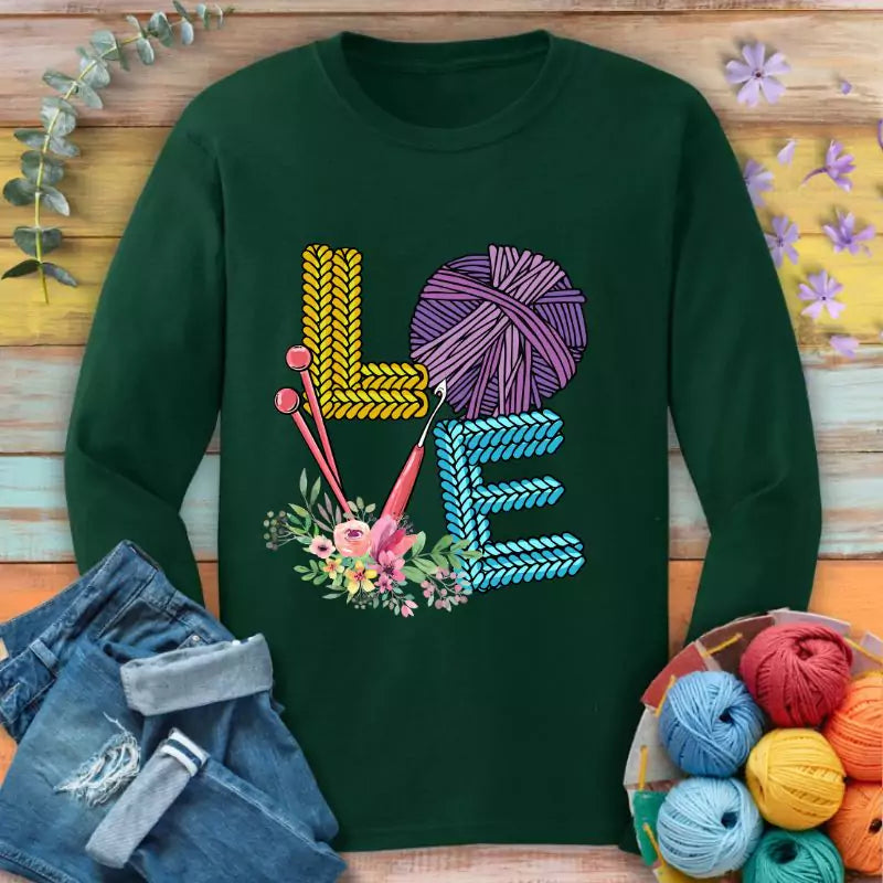 love knitting long sleeve forest