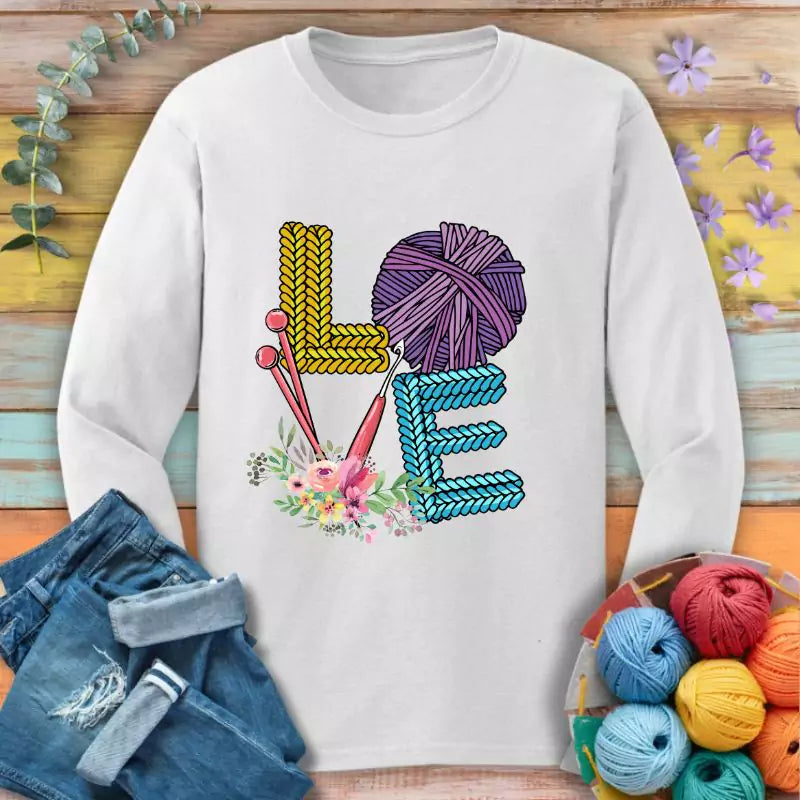 love knitting long sleeve white