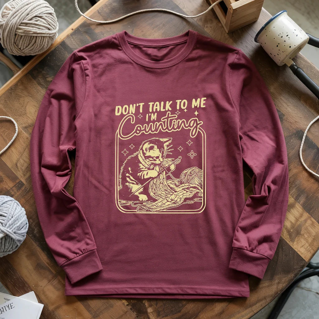 maroon Shh_I_mCountingLongSleeveT shirt