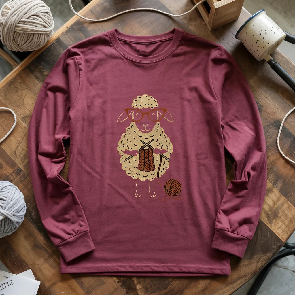 maroon_ Knit_Happens_Long_Sleeve_T shirt