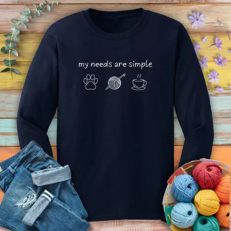 my needs are simple long sleeve navy