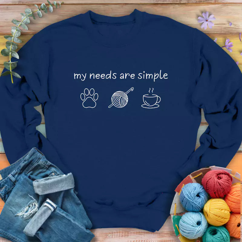 my needs are simple sweatshirt navy