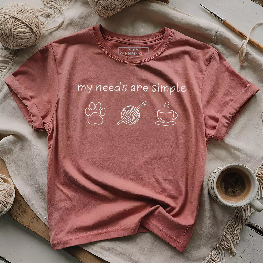 my needs are simple t shirt heather mauve