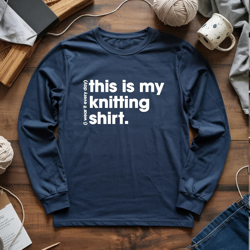 navy EverydayKnittingLongSleeveT shirt