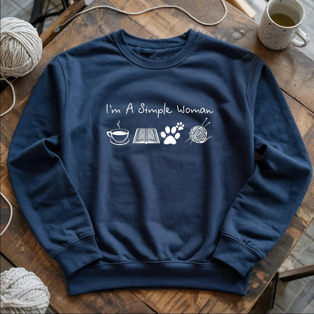 navy SimpleWomanSweatshirt