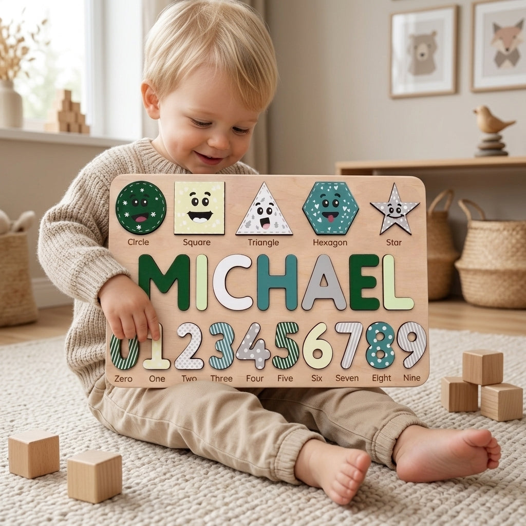personalized montessori name puzzle child playing