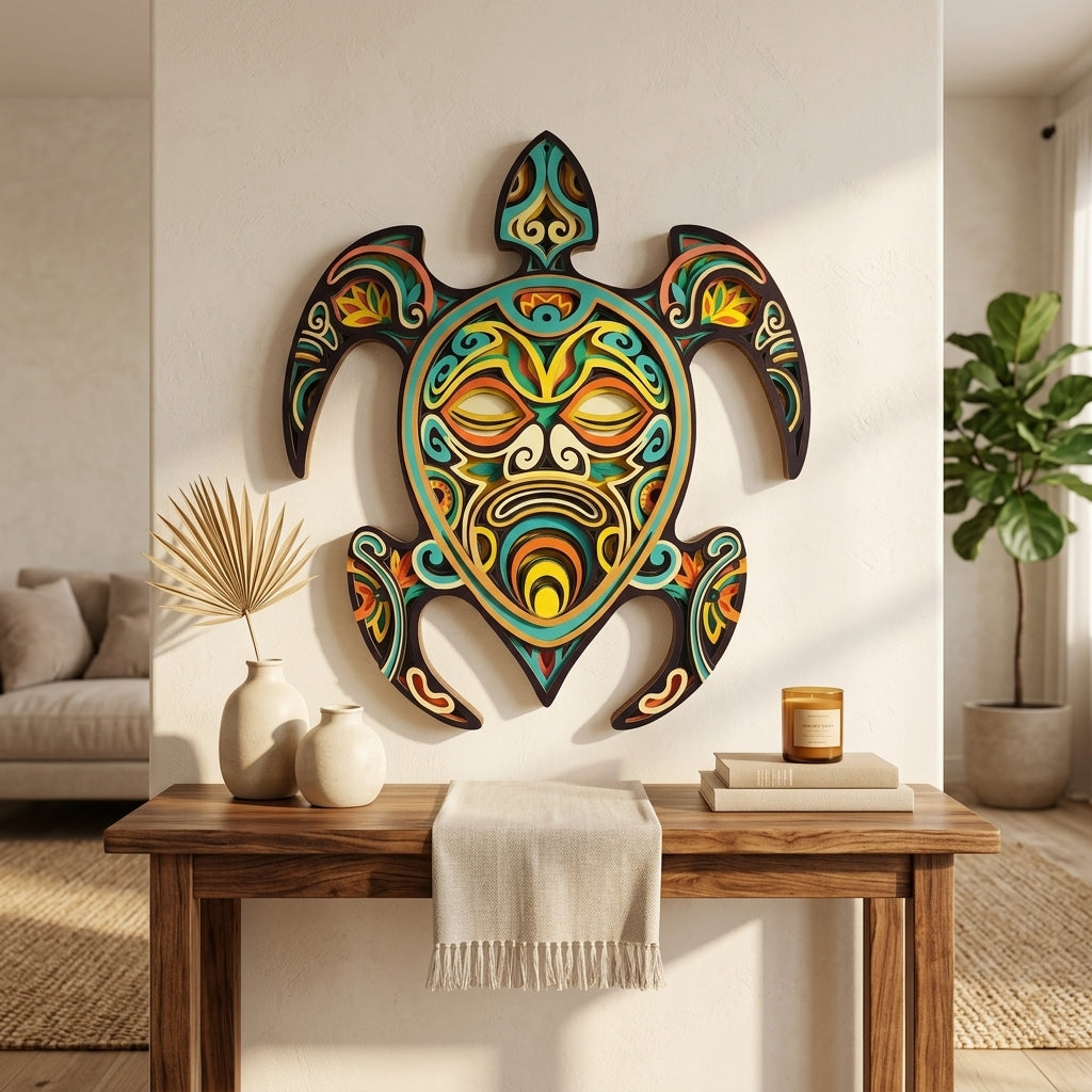 sea turtle wooden wall art