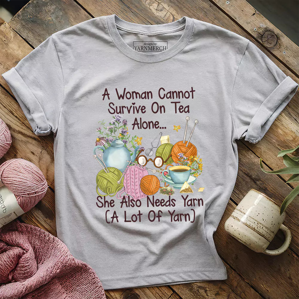 tea yarn lover t shirt athletic heather