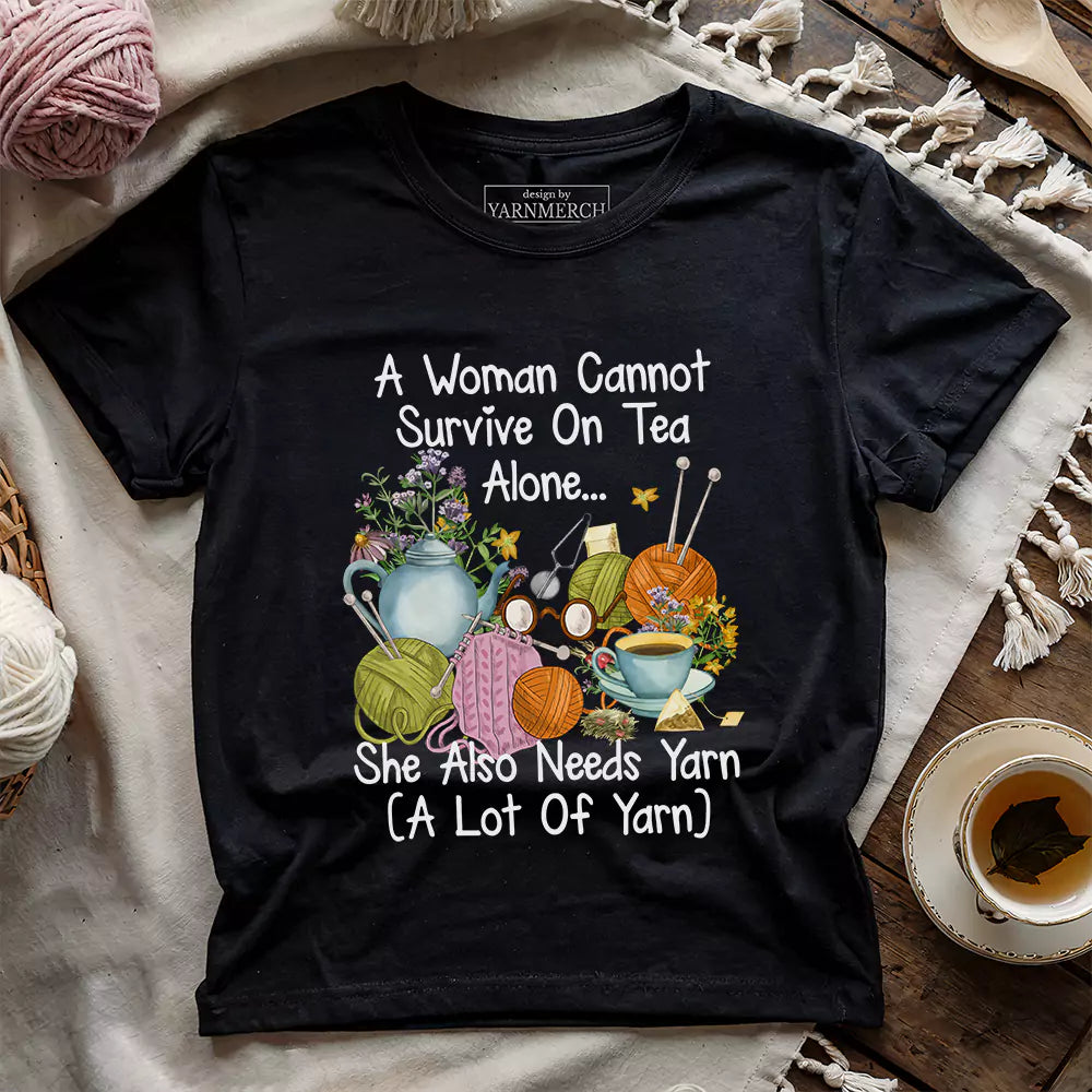 tea yarn lover t shirt black