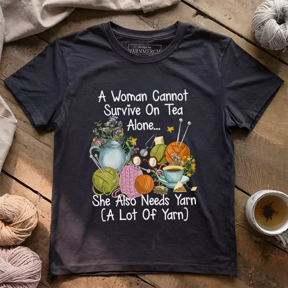tea yarn lover t shirt dark grey heather