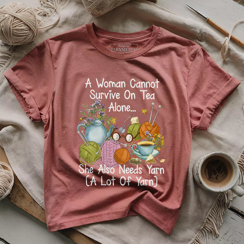 tea yarn lover t shirt heather mauve