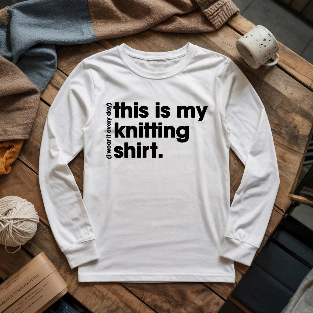 white EverydayKnittingLongSleeveT shirt