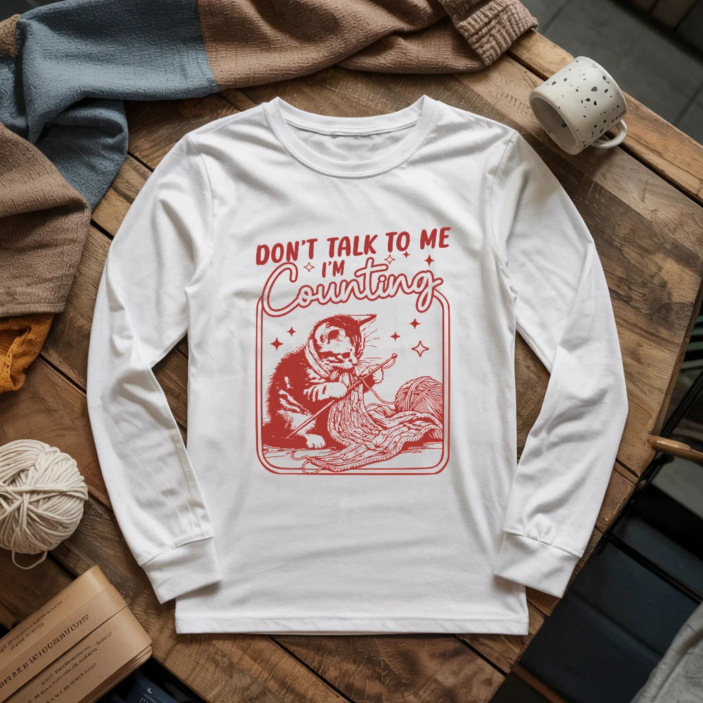 white Shh_I_mCountingLongSleeveT shirt