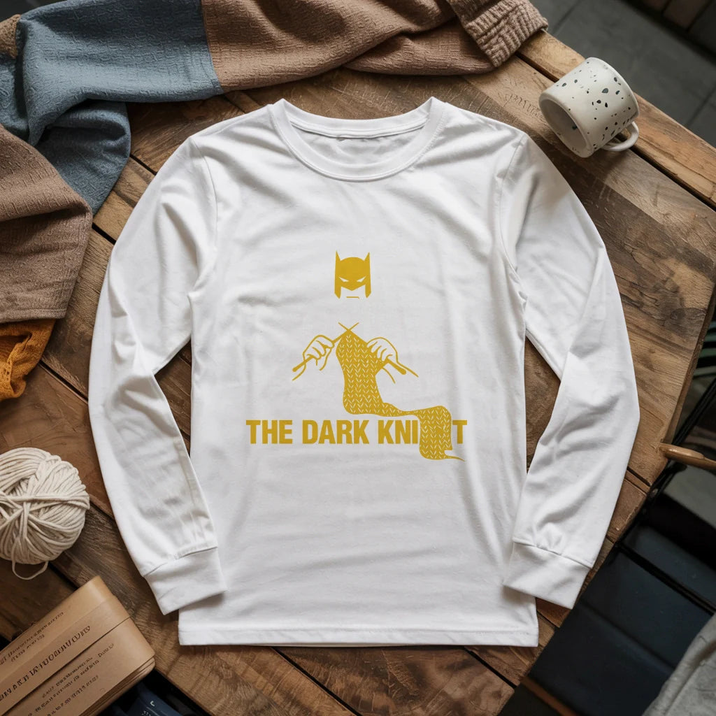 white TheDarkKnitLongSleeveT shirt