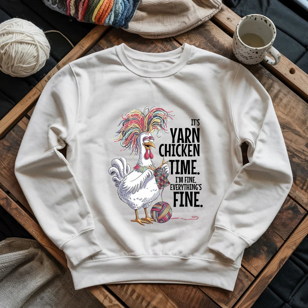 white YarnChickenTimeSweatshirt