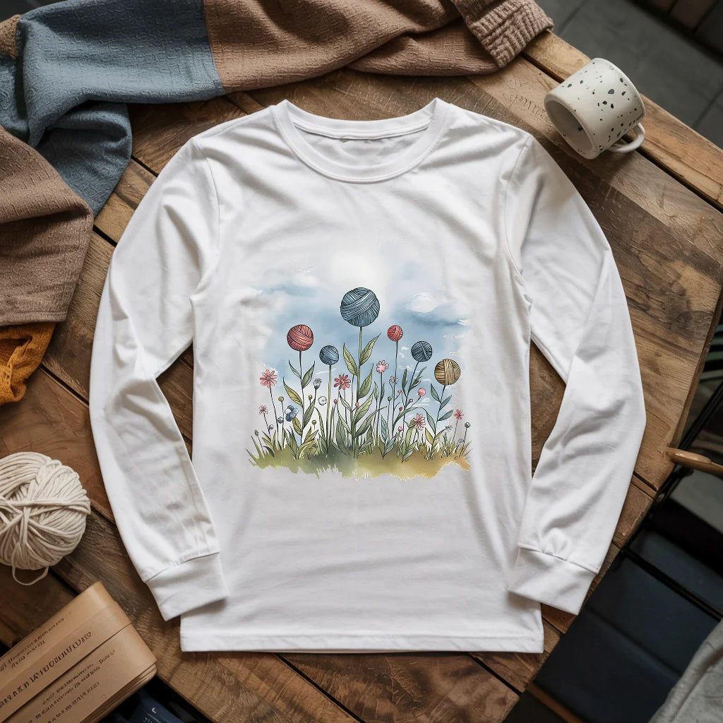 white YarnFieldLongSleeveT shirt