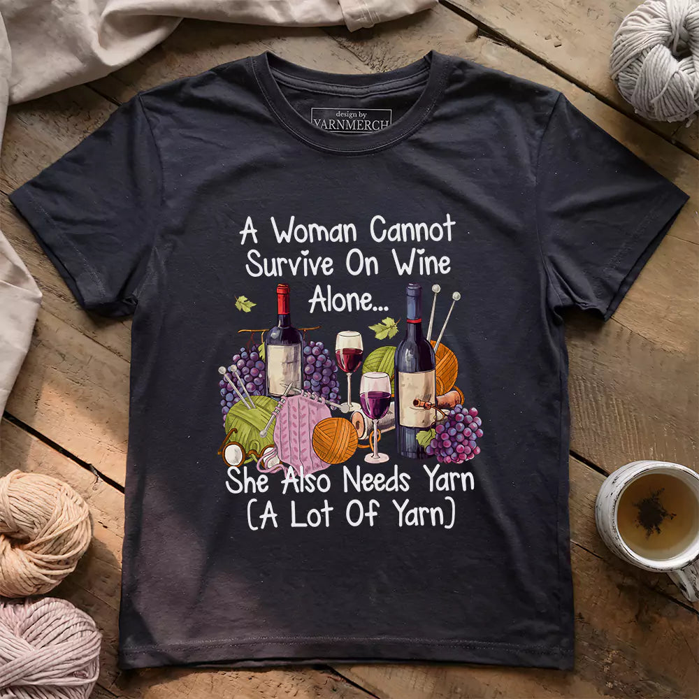 wine and yarn lover dark grey heather