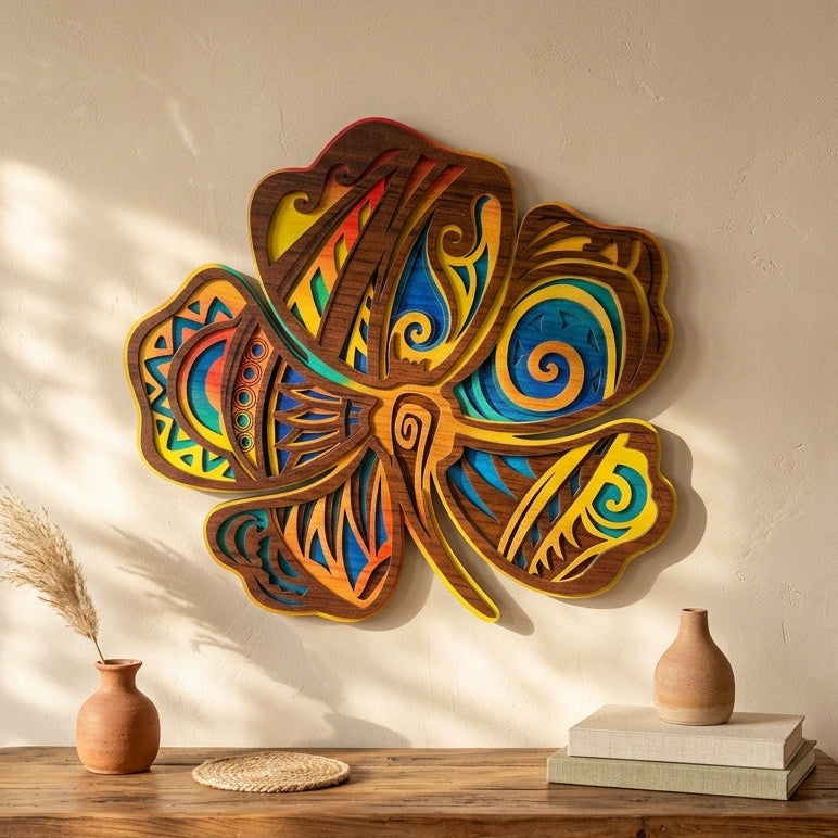 wooden shamrock wall art