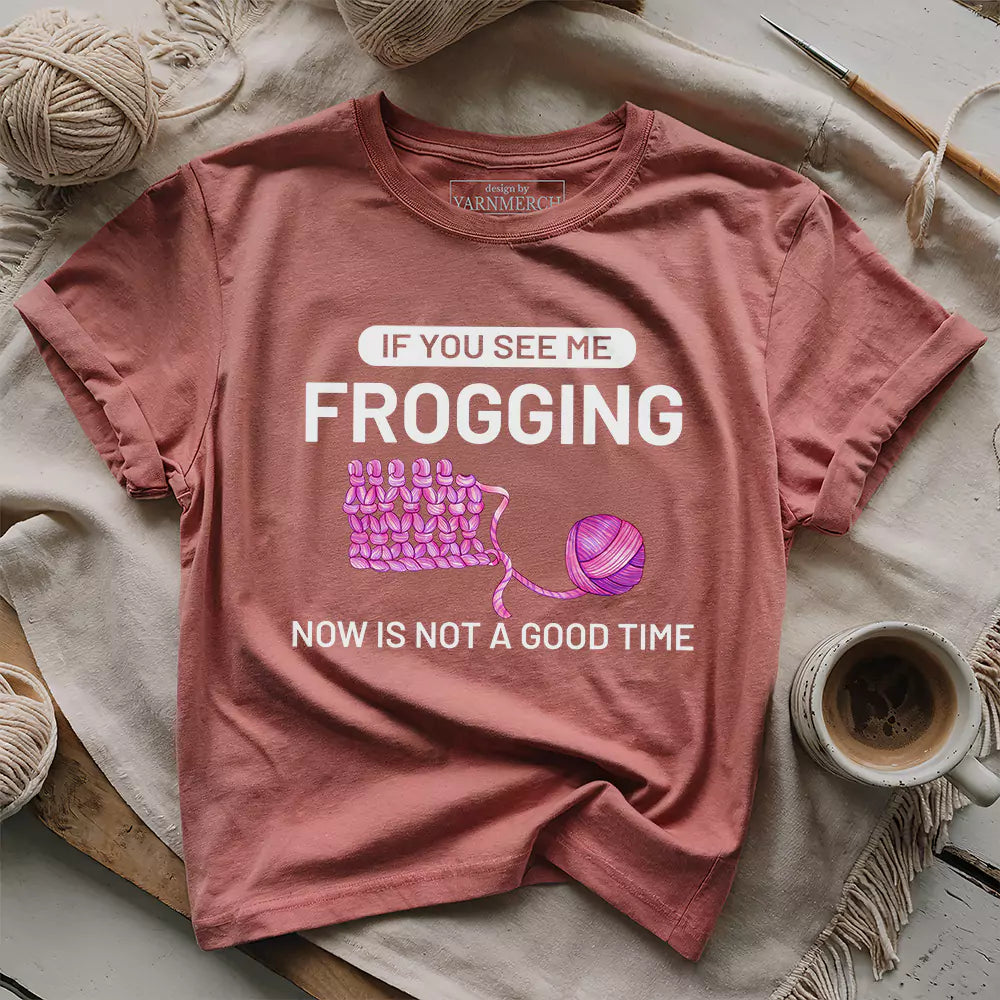 yarn frogging t shirt heather mauve