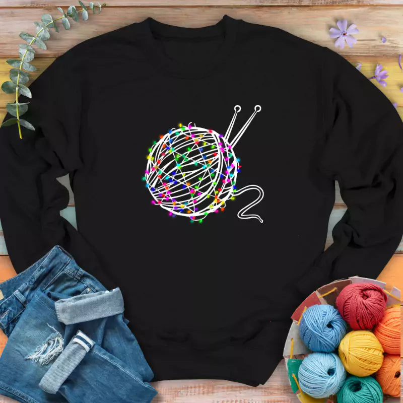 yarn lights sweatshirt black