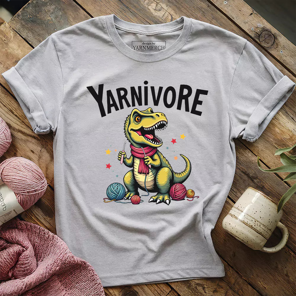 yarnivore crocheter t shirt athletic heather