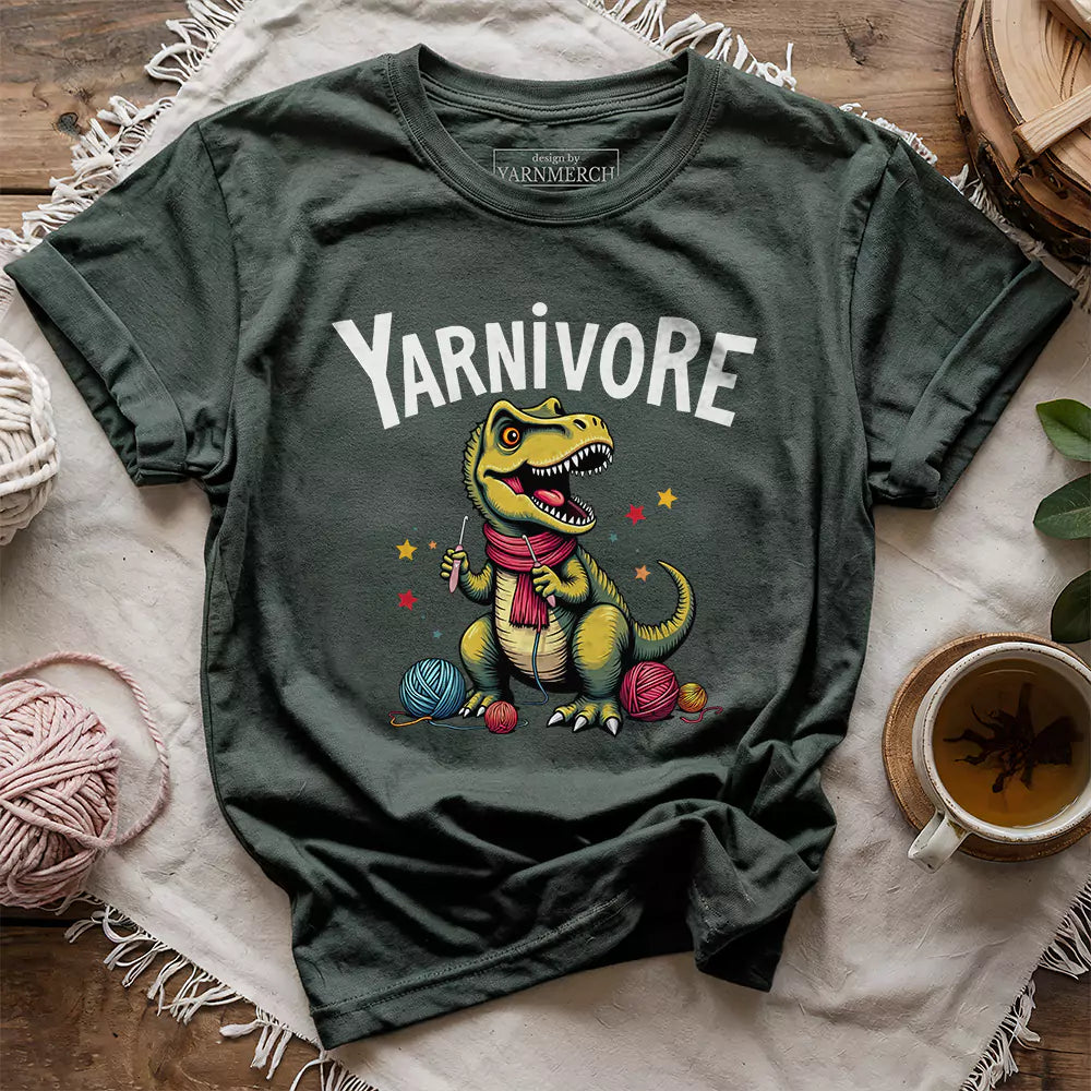 yarnivore crocheter t shirt forest
