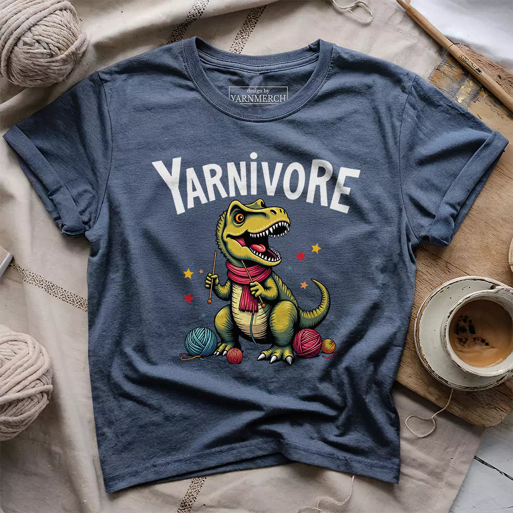 yarnivore knitter t shirt heather navy
