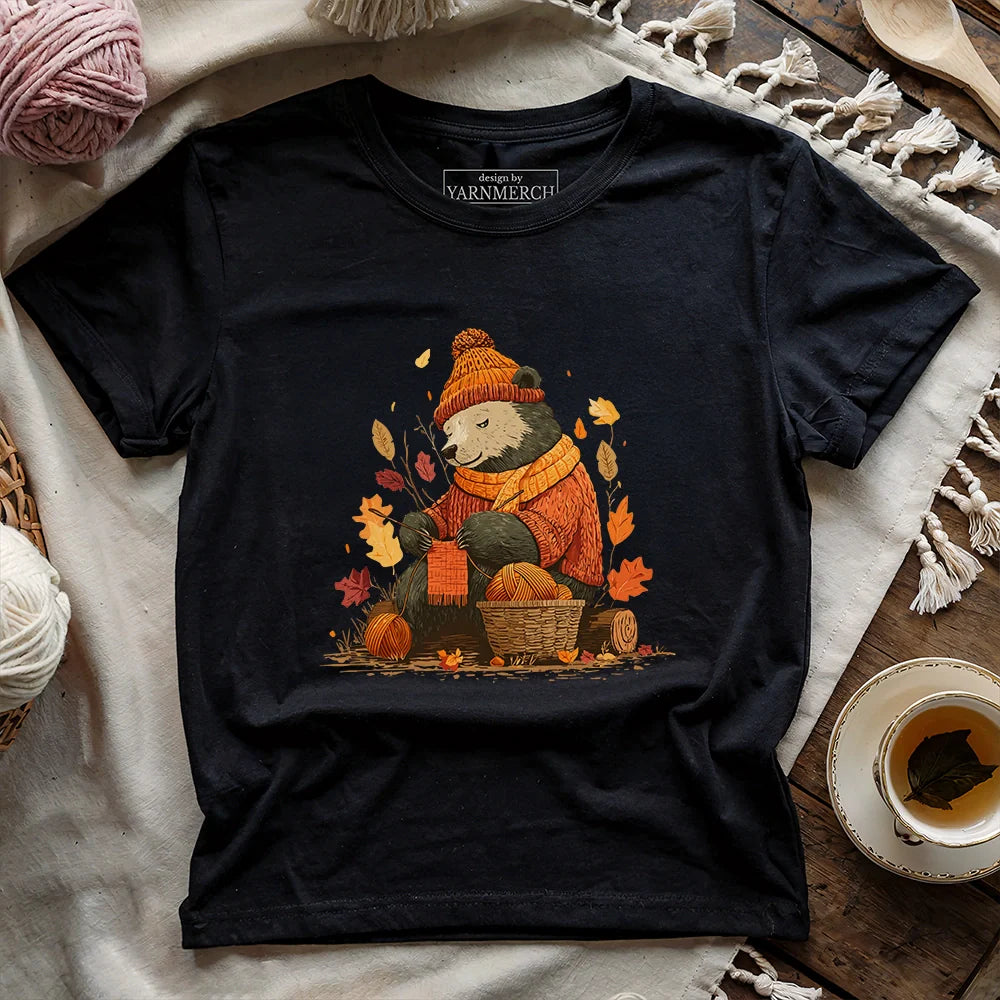 BearKnittingT shirt black