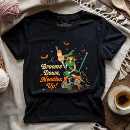 BroomDown_NeedlesUpT shirt black