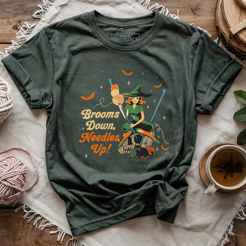 BroomDown_NeedlesUpT shirt forest