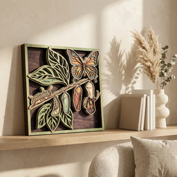 Butterfly life cycle art living room