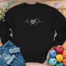 Crochetheartbeatsweatshirtblack