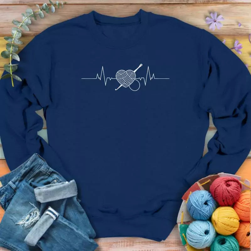 Crochetheartbeatsweatshirtnavy