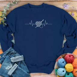 Crochetheartbeatsweatshirtnavy