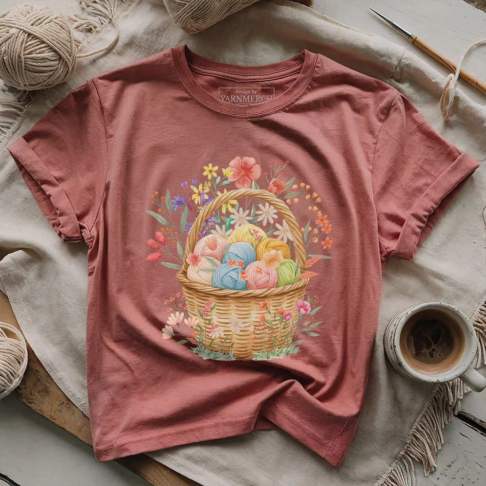 FloralYarnBasketT shirt heathermauve