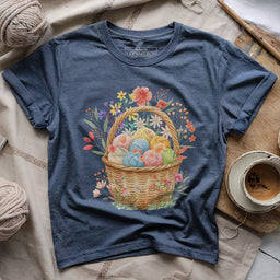 FloralYarnBasketT shirt heathernavy