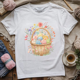 FloralYarnBasketT shirt white