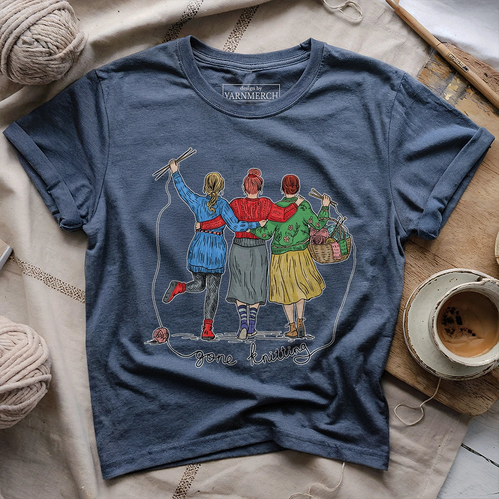 GirlsGoneKnittingT shirt heathernavy