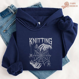 GothicKnitterHoodie navy