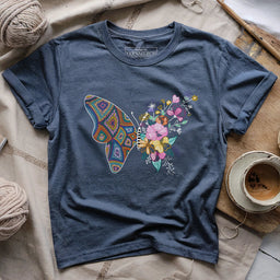 GrannyButterflyT shirt heathernavy