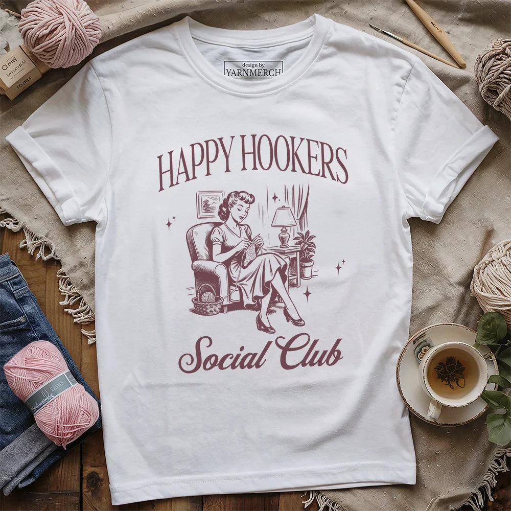 HappyHookerClubT shirt white