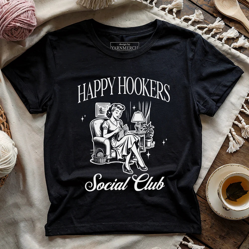 Happy_Hooker_Club_T shirt_ _black