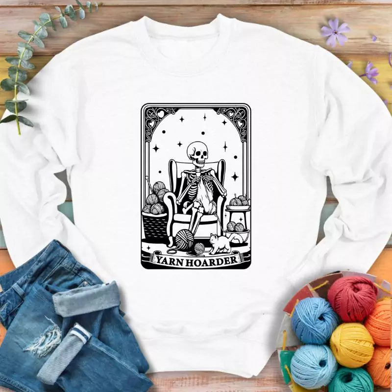 Hoardertarotcardsweatshirtwhite