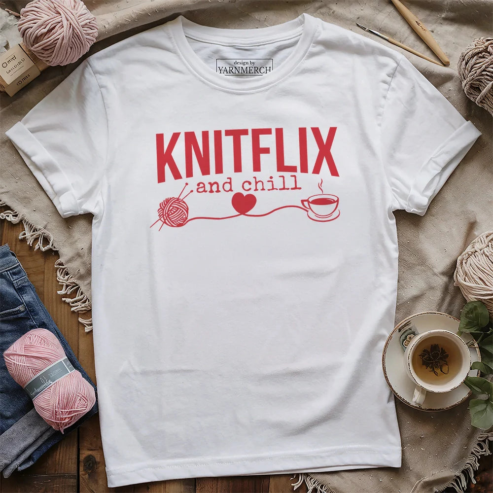 KnitflixAndChillT shirt white