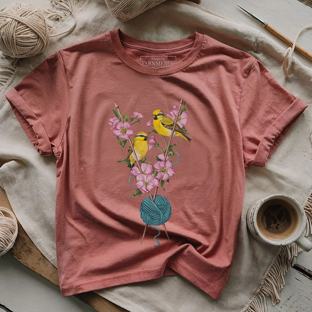 KnittingWarblersT shirt heathermauve