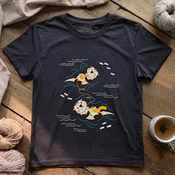 OtterlyKnittingAwayT shirt darkgreyheather