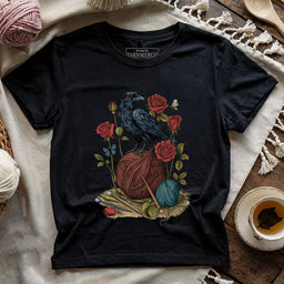 Raven_RoseThreadsT shirt black